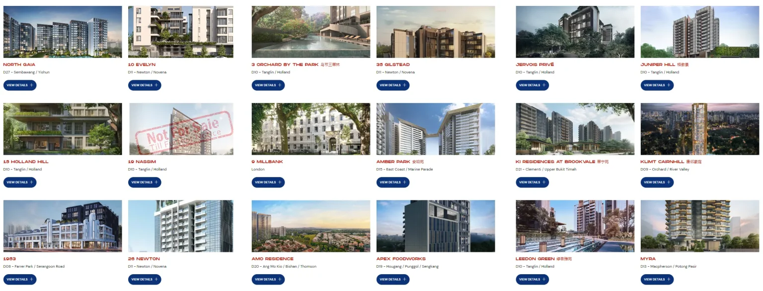 Singapore new launches developments inclusive, private condominium, executive condomimum , strata landed and commercial space