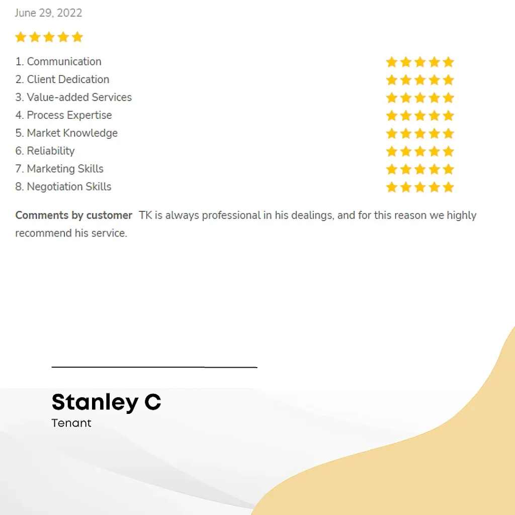 Tenant review on TK Loh